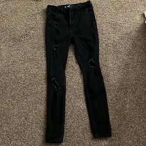 ripped black hollister jeans
